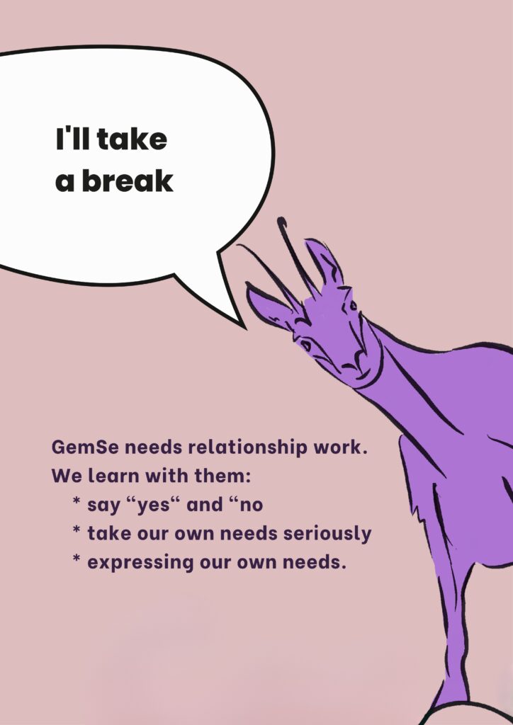 I'll take a break: GemSe needs relationship work.
We learn with them:
* say 