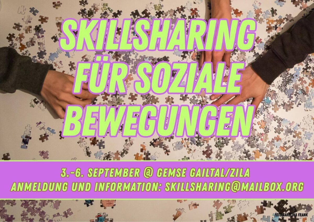 Skillsharing-Wochenende vom 3. bis 6. September 2026